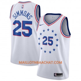 Maillot NBA Philadelphia 76ers Ben Simmons 25 2018-19 Nike Blanc Swingman - Homme